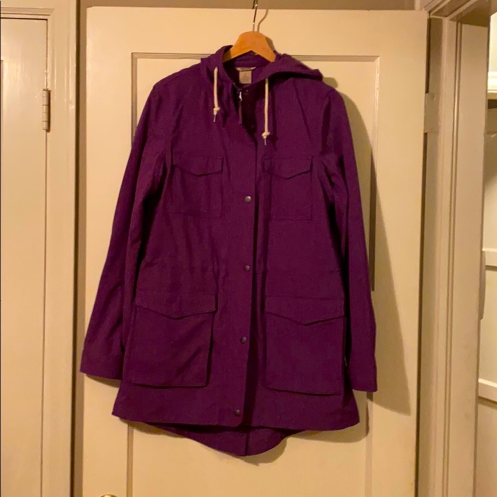 Hooded purple jacket.  Mist Master Spring Jacket